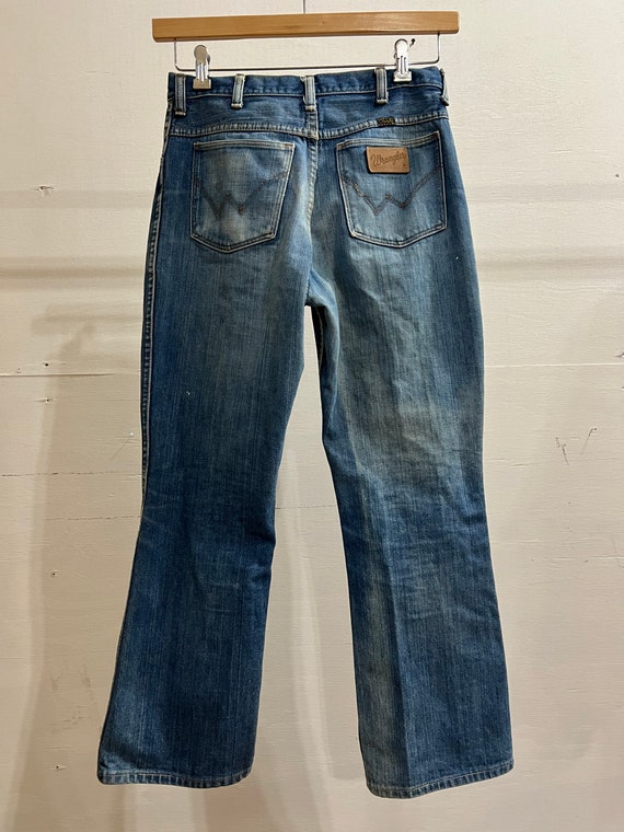 28” Waist, 1960s 1970s Wrangler Jeans, Flare, Boo… - image 6