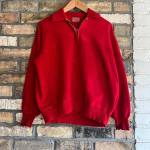 Vintage 1950's Quarter Zip Sweatshirt - Etsy