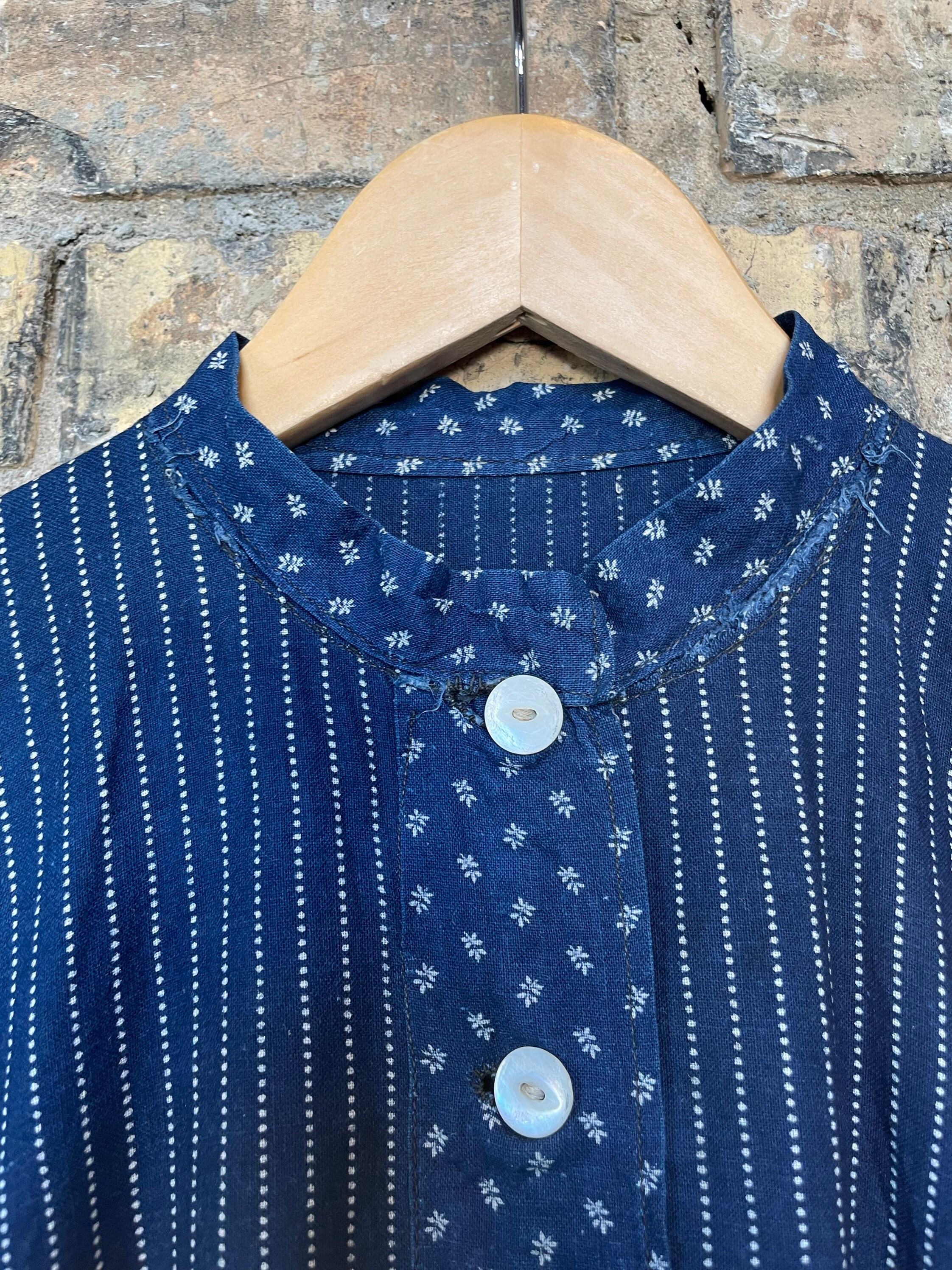 RARE / Antique Stifel Calico Dress / Wabash Stripe / Indigo - Etsy