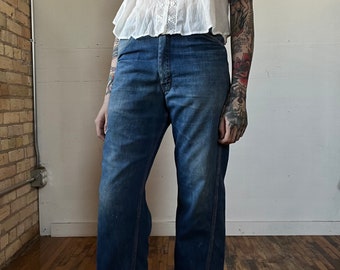 28" Waist, 1950s Big Mac Carpenter Jeans, Cotton, Workwear - L