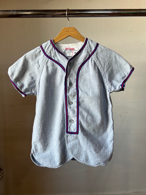 vintage 1950s baseball jersey WILSON cotton 36-38 felt