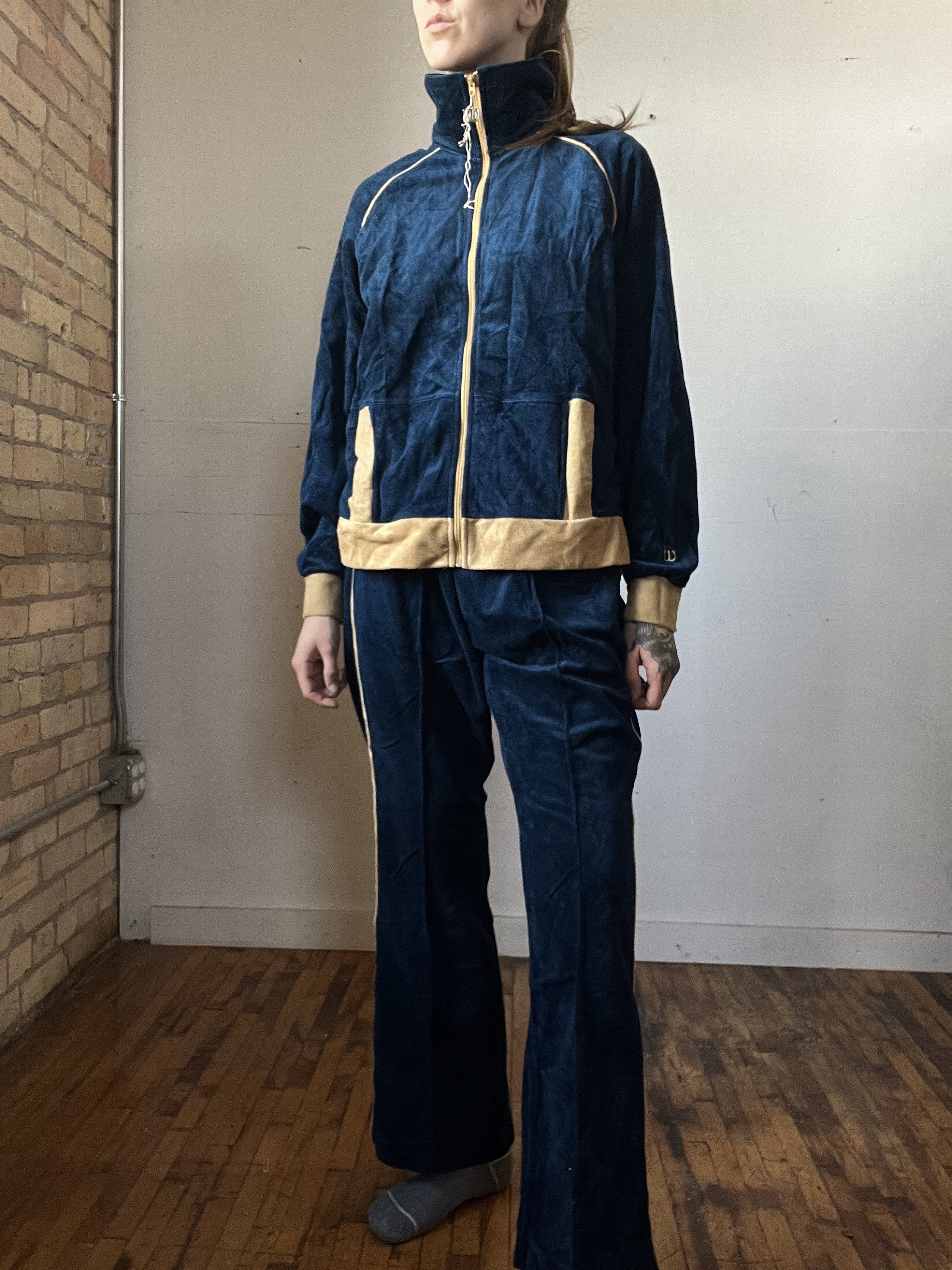vintage velours suit / 70's ベロア　セットアップ 70s Velour Tracksuit - Etsy