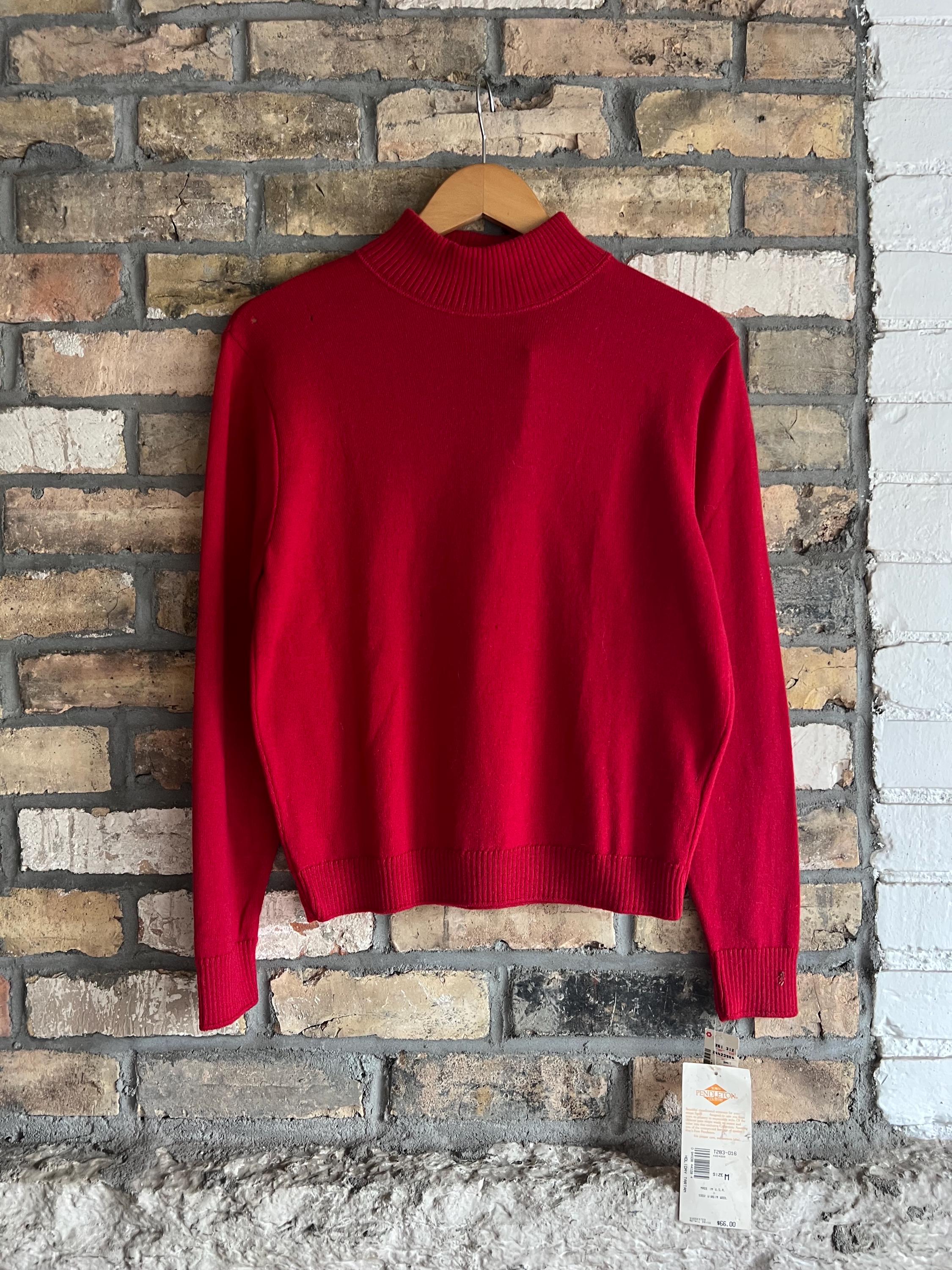 Vintage Deadstock Pendleton Red Wool Sweater, as Is - Etsy
