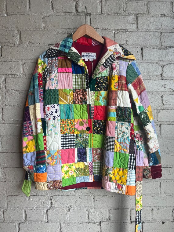 Small Med, 1970s Belted Quilt Jacket, 1970s 1980s, Co… - Gem