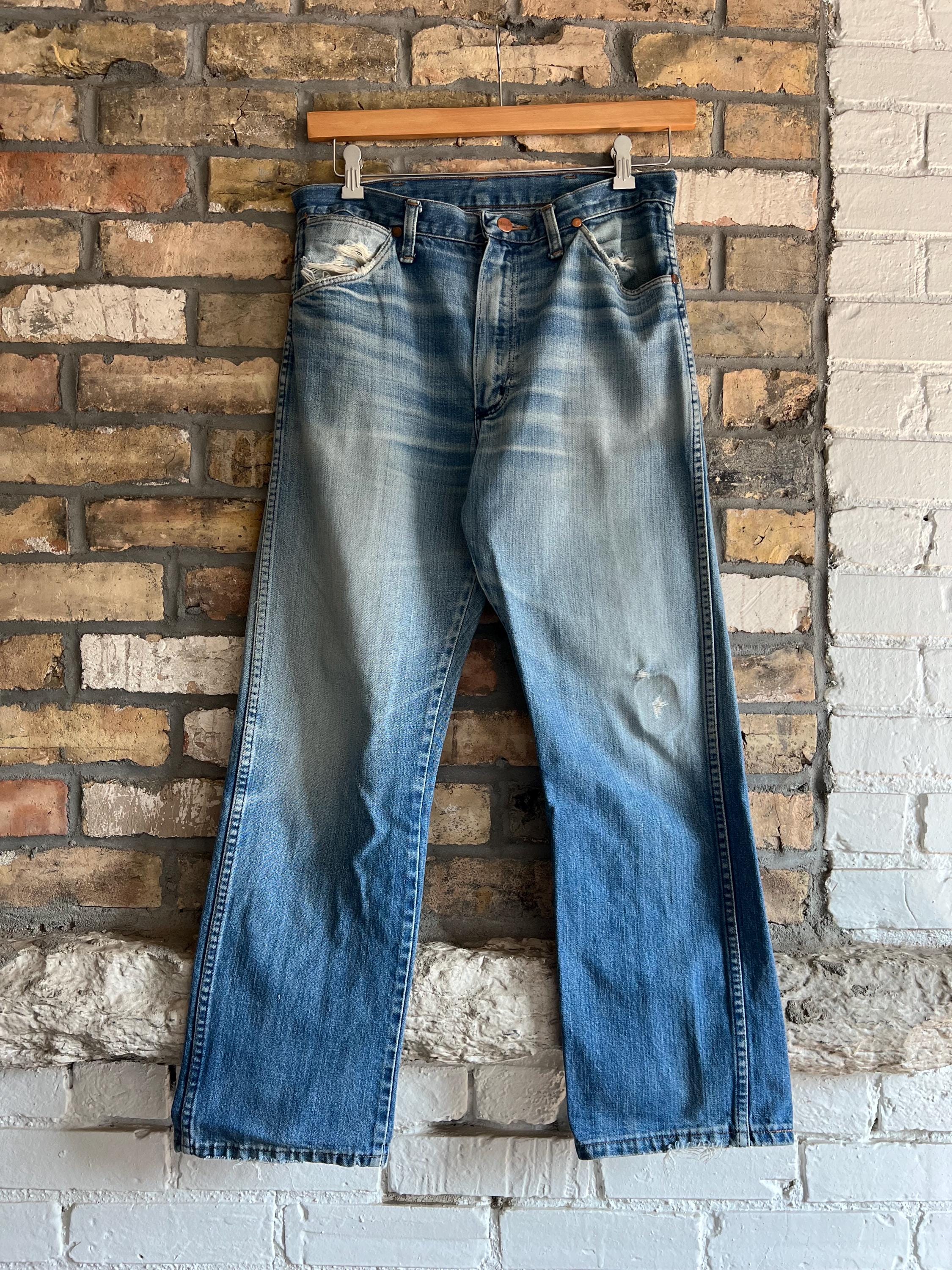 70s wrangler スタプレ usa製 vintage Vintage 70s Wrangler Jeans USA Men's Slim Fit Serval Zip