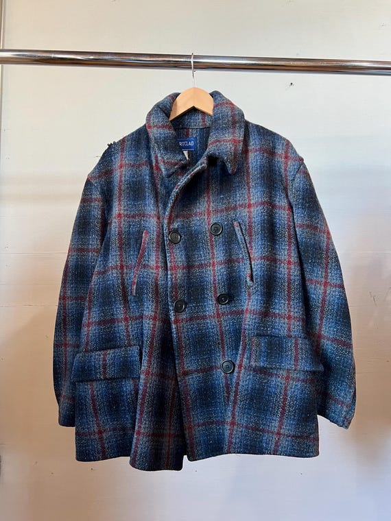 Vintage 1930s 1940s SPORTCLAD Wool Mackinaw Coat, Workwear Hunting