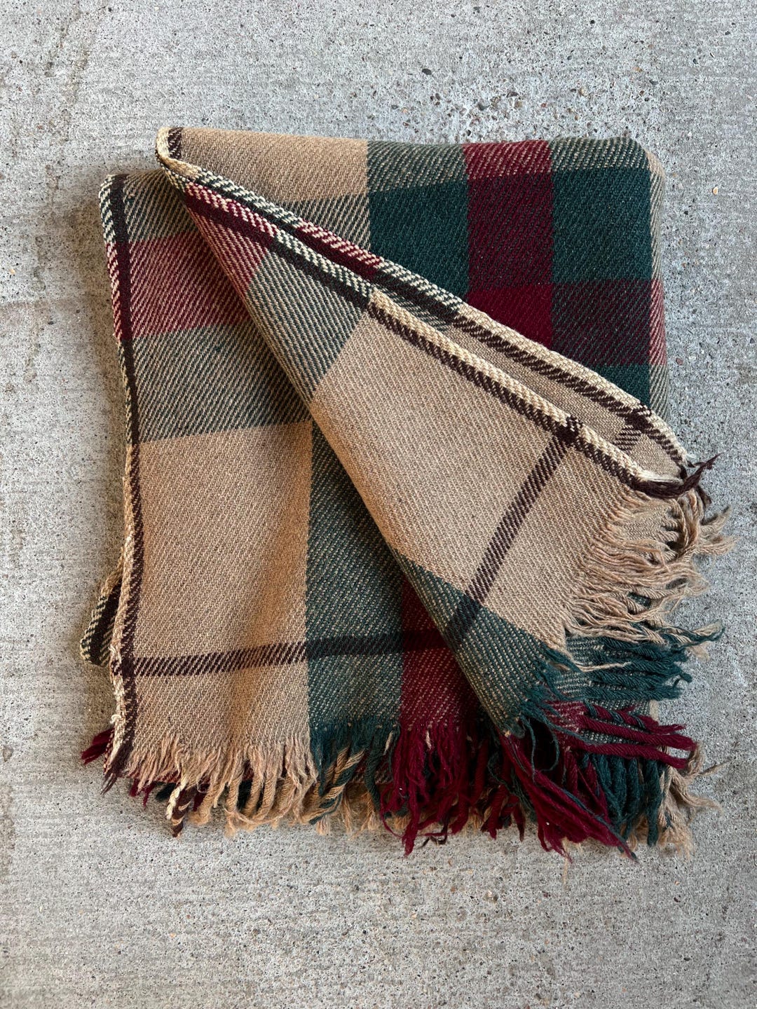 couverture à carreaux vintage du maroc - 179 x 214 cm