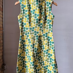 XS SM, Abito Mod anni '60, Giallo Verde, Carino, Estivo - J