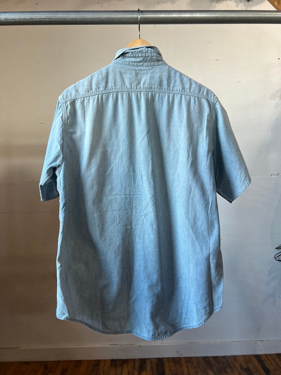 Med, 1950s SEARS Short Sleeve Chambray Work Shirt, Sanforized  