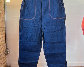 1950s Blue Bell High Rise Side Zip Dark Denim Sanforized Jeans 