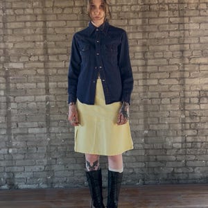 Size 10, Vintage New with Tags 2000s Yellow Zena Skirt, Mid Length, Spring Summer, Cute