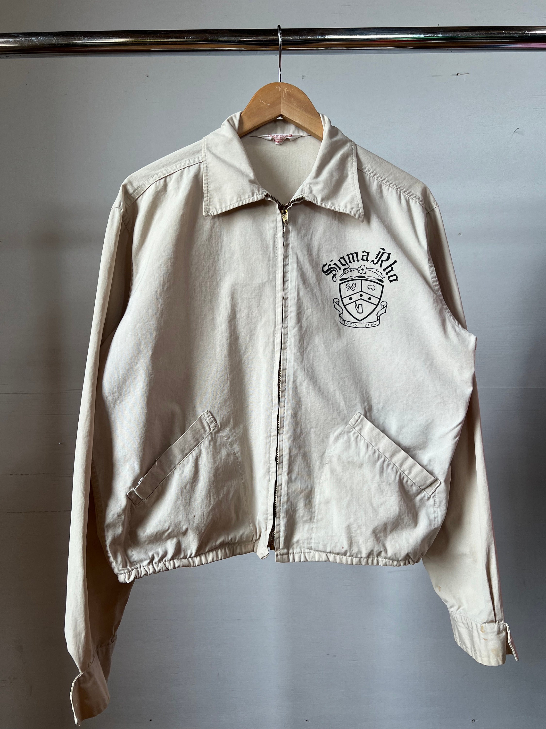 Med 1950s Sigma Rho Champion Full Zip Jacket Cotton Vintage Etsy