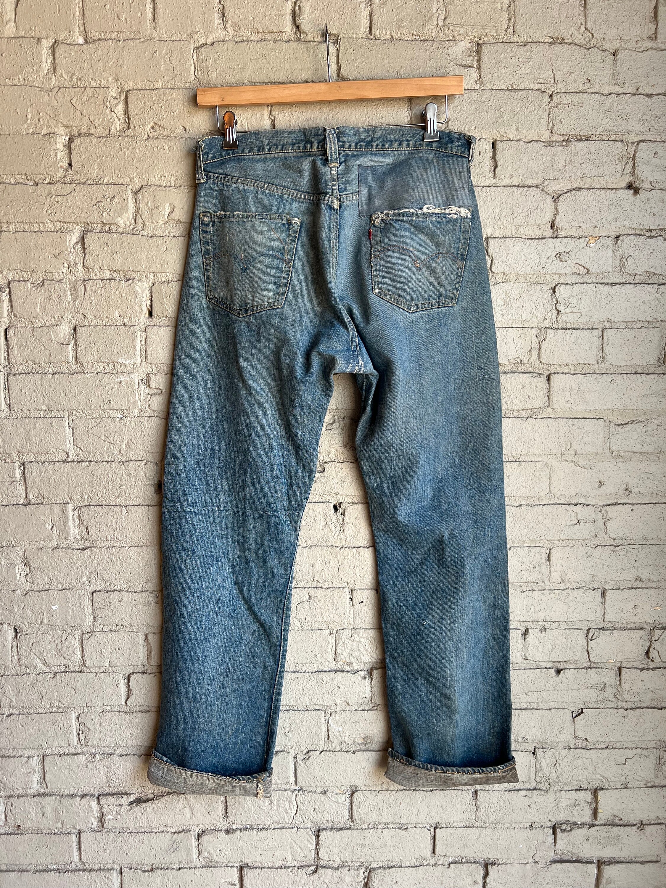 Vintage Big E Levis 501 Jeans: Selvedge Denim Workwear (33