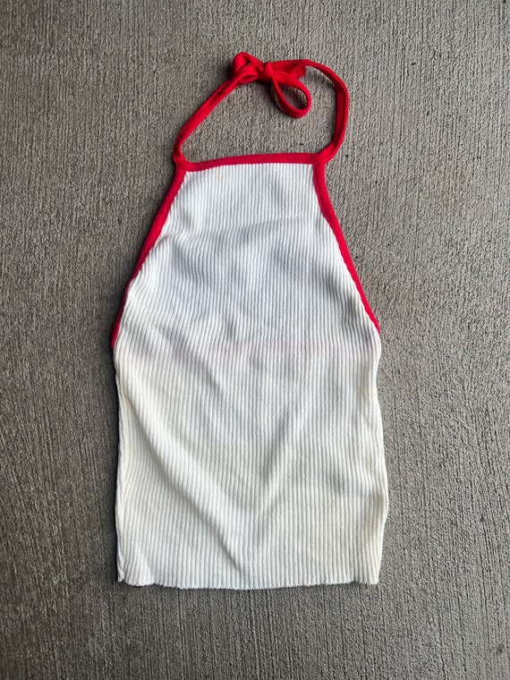 Small, 1970s Red and White Halter Top , Summer,  M