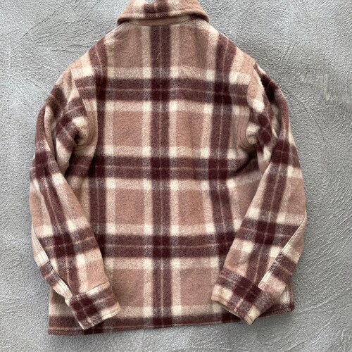 Medium / Wool 1940s 1950s Zip Up Plaid Jacket shops / Brown