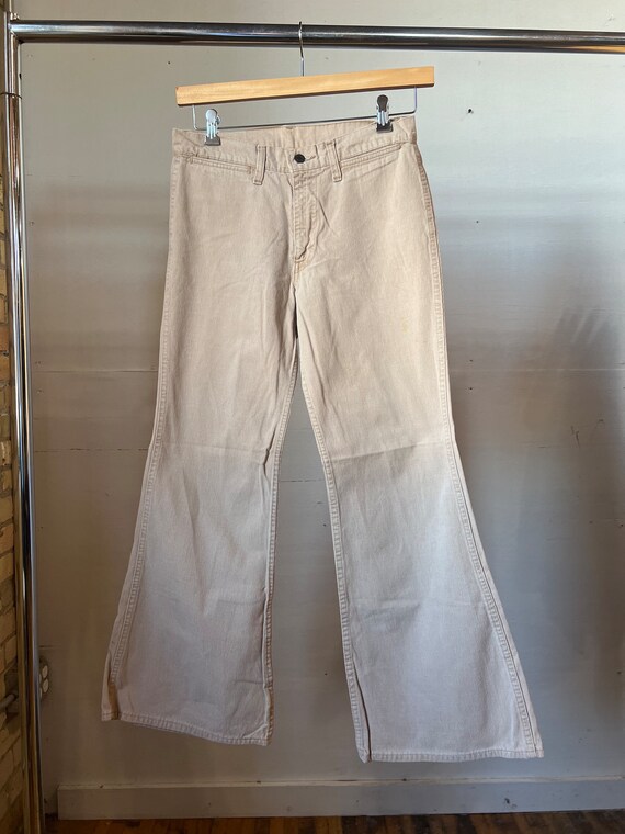 31" Waist, 1970s Levis Corduroy Flare Pants, Khak… - image 2
