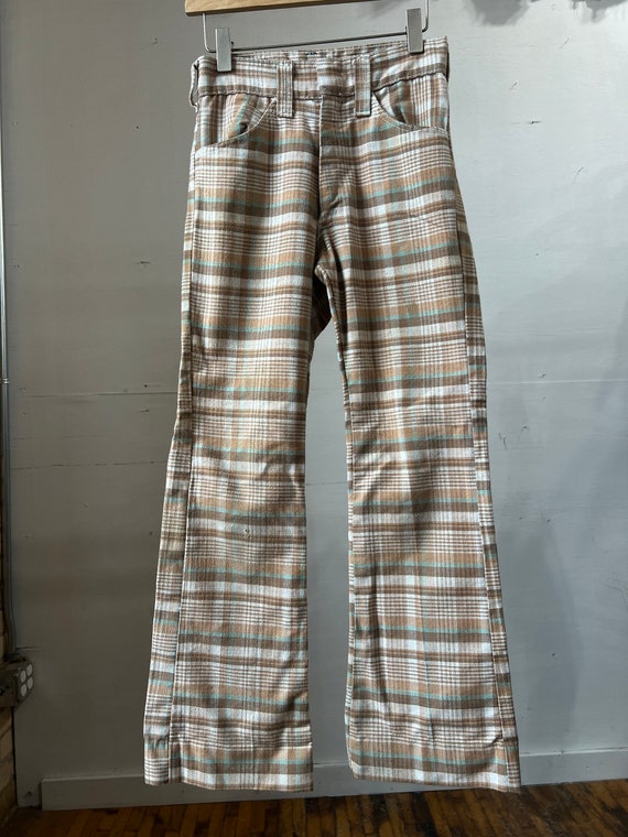 1970s Children's Plaid Pants, Brown Kids Vintage -