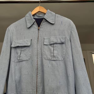 Med, Vintage 1950s Reversible Ricky Jacket, Rayon Gabardine, Rockabilly, K
