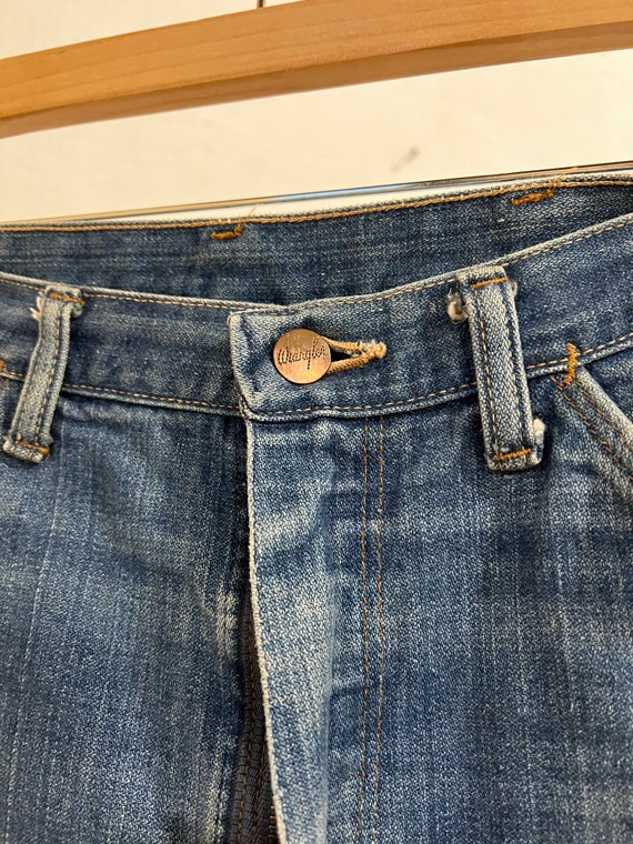 28” Waist, 1960s 1970s Wrangler Jeans, Flare, Boo… - image 3