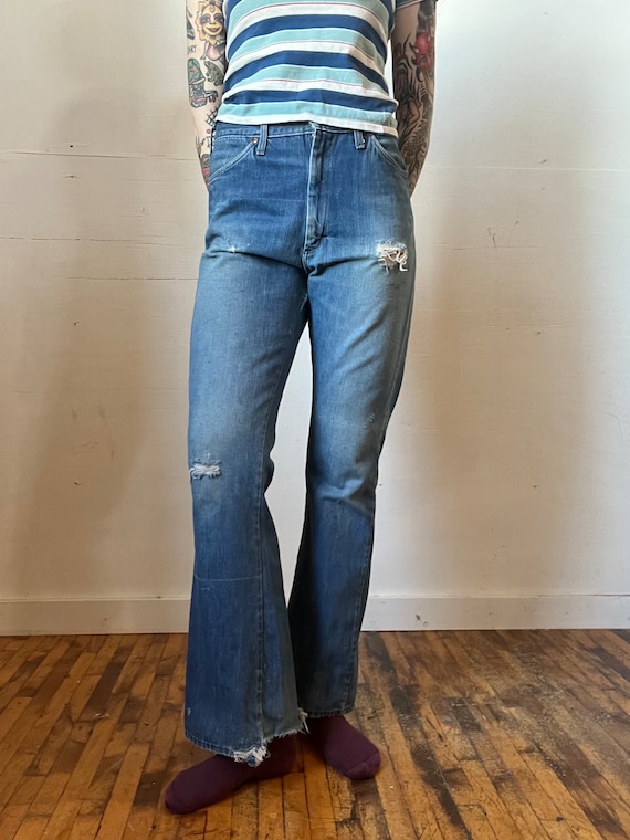 31" Waist, 1960s 1970s Ranchcraft Flare Jeans, Cot