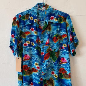 トップス vintage shirts rayon 70s Rayon Shirt - Etsy