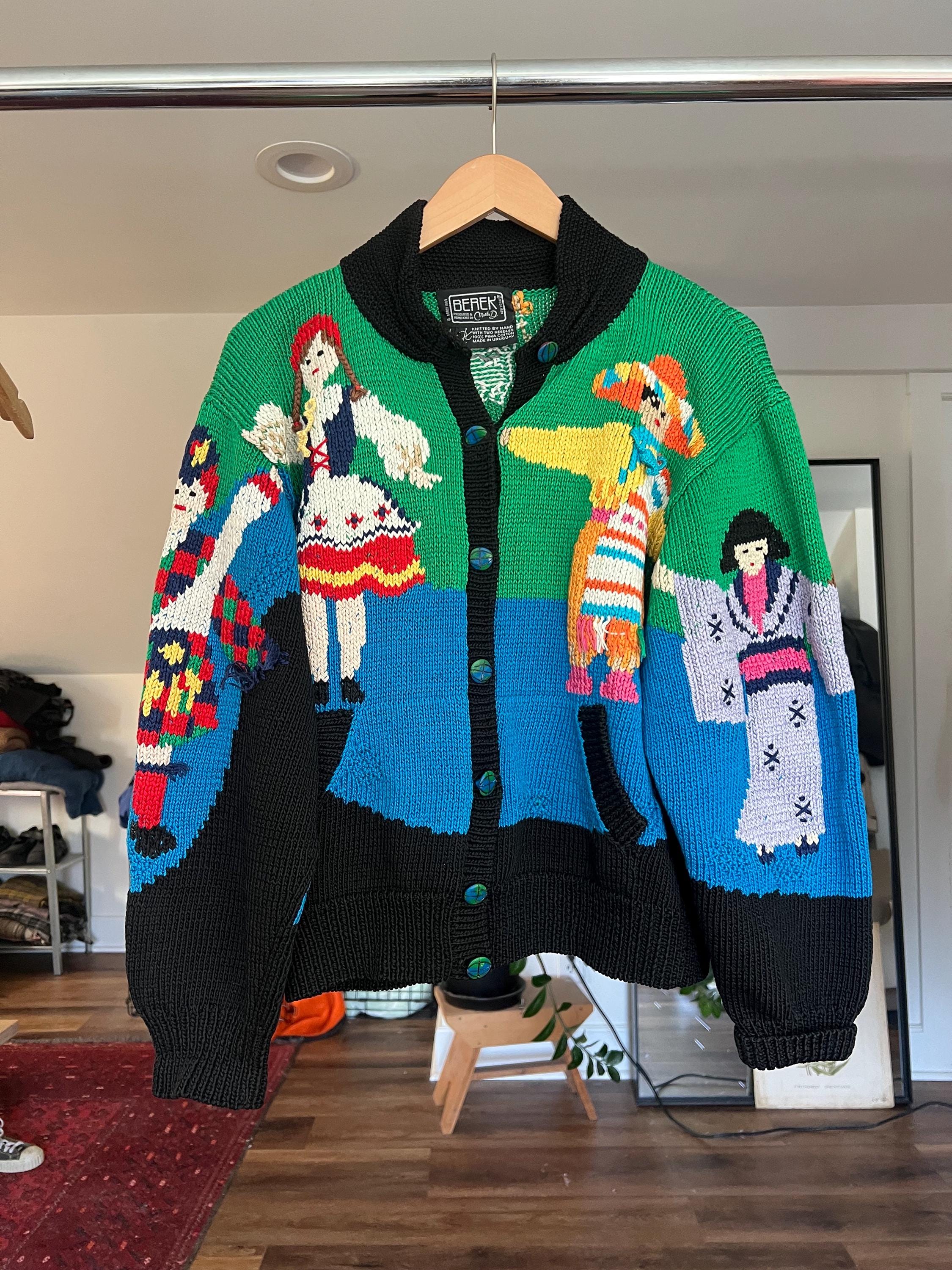 Medium, Vintage Berek Around the World Cardigan Sweater, Picture