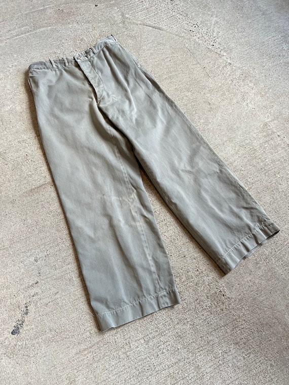 28" Waist, 1950s Grey Chino Workwear Trousers, Men