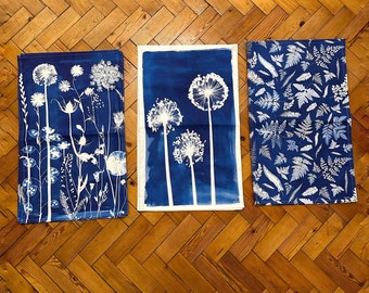nature inspired plant print,organic cotton tea towels