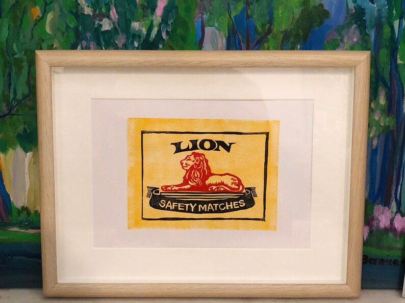 South African Block Print Lion Matches Zambuk