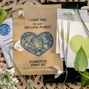 Love themed Cyanotype Flower and Plant Sun Printing Kit