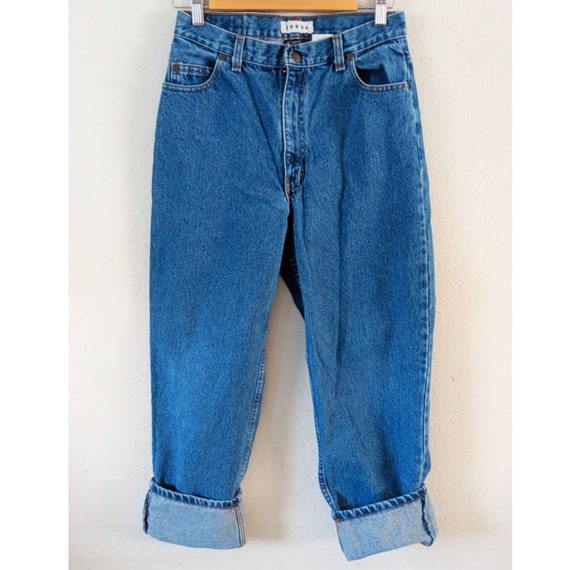 high rise dark wash jeans