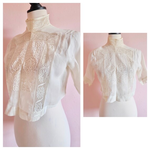 Authentic Antique Edwardian Women's Blouse with La