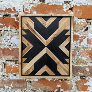 Mosaic Wood Picture Woodart Wood Mosaic Real Wood Art Wood Art Mural Wall Art Geometric Boho Modern Decoration Rustic Aztrcwood quilt