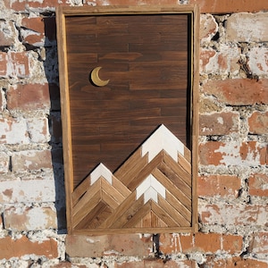 Mondgipfel handmade, sustainable, rustic wooden picture