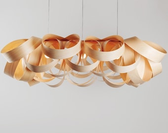 Gross X - Chandelier Lighting - Huge Chandelier - Dining Fixture - Long Table Fixture - Wood Light - Longitudinal Fixture  - Wood Light