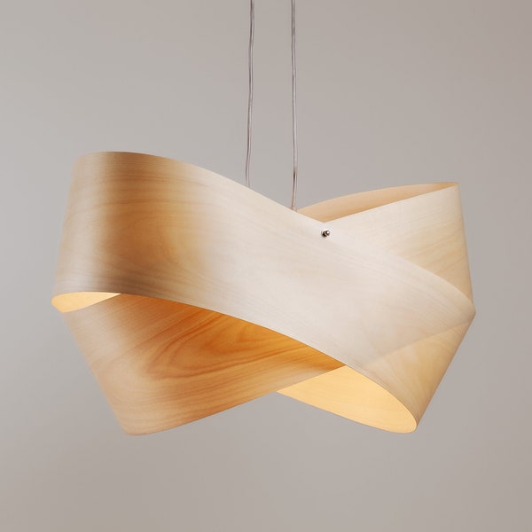 Lámpara de diseño Blume 2 colgante elaborado con chapa de madera real - Luz de techo - Iluminación colgante - Accesorio de techo - Iluminación de madera - Granja