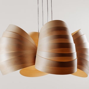 Herz  Lighting Chandelier - Wood Pendant Light - Wood fixture - Lighting Modern Chandelier - Designer Light - Ceiling Light Fixture - Design