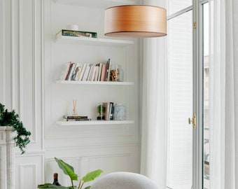 Handgefertigte Holzfurnier Pendelleuchte - Moderne Designer Deckenlampe, natürliches warmes Licht