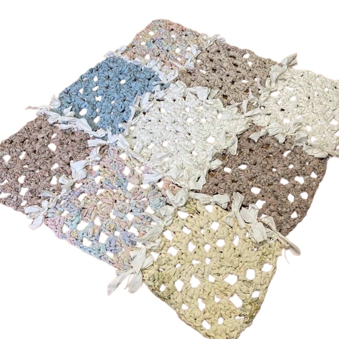 NEW Handmade Crocheted Shabby Chic Cottage Granny Square Rag Rug - Etsy