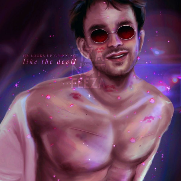 Marvel's Daredevil "He Looks Up Grinning Like the Devil" Matt Murdock Fan Art (4x6) Print