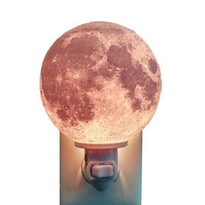 3D Printed Moon Lithophane Night Light, Wall Plug In, Boy Girl Bedroom, Living Room, Game Room, Hallway, Bathroom, Kids Baby, Nursery, Gift