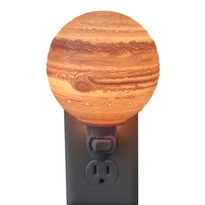3D Jupiter Lithophane Night Light | Beautifully Detailed Wall Plug In Night Light | Perfect Astronomy Gift | Looks Great in Any Room
