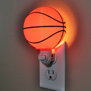 Basketball Night Light - 3D Designed Plug in Style Accent Basketball Light - Great Basketball Gift for Players, Moms, Dads, Grandmothers