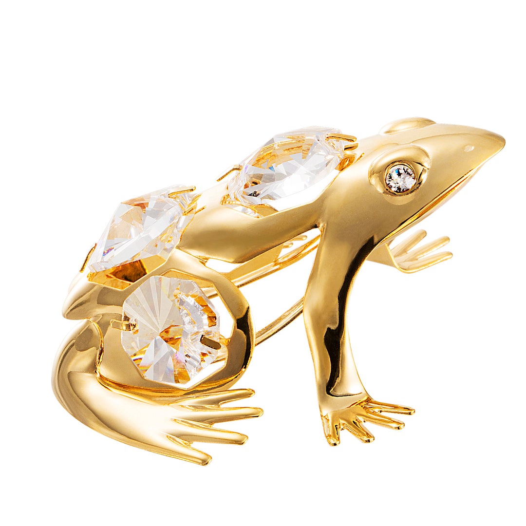 Handmade 24K Gold Plated Frog Hand Decorated With Swarovski Crystals ...