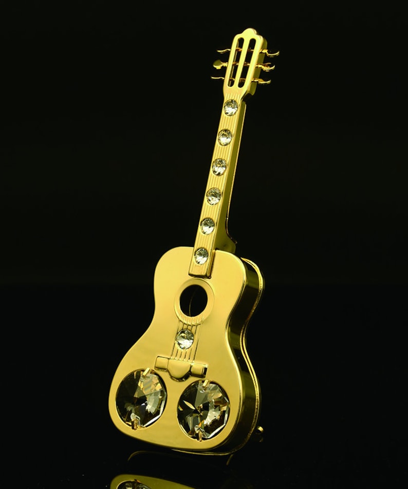 Handmade 24K Gold Plated Hand Guitar Decorated With Swarovski Etsy