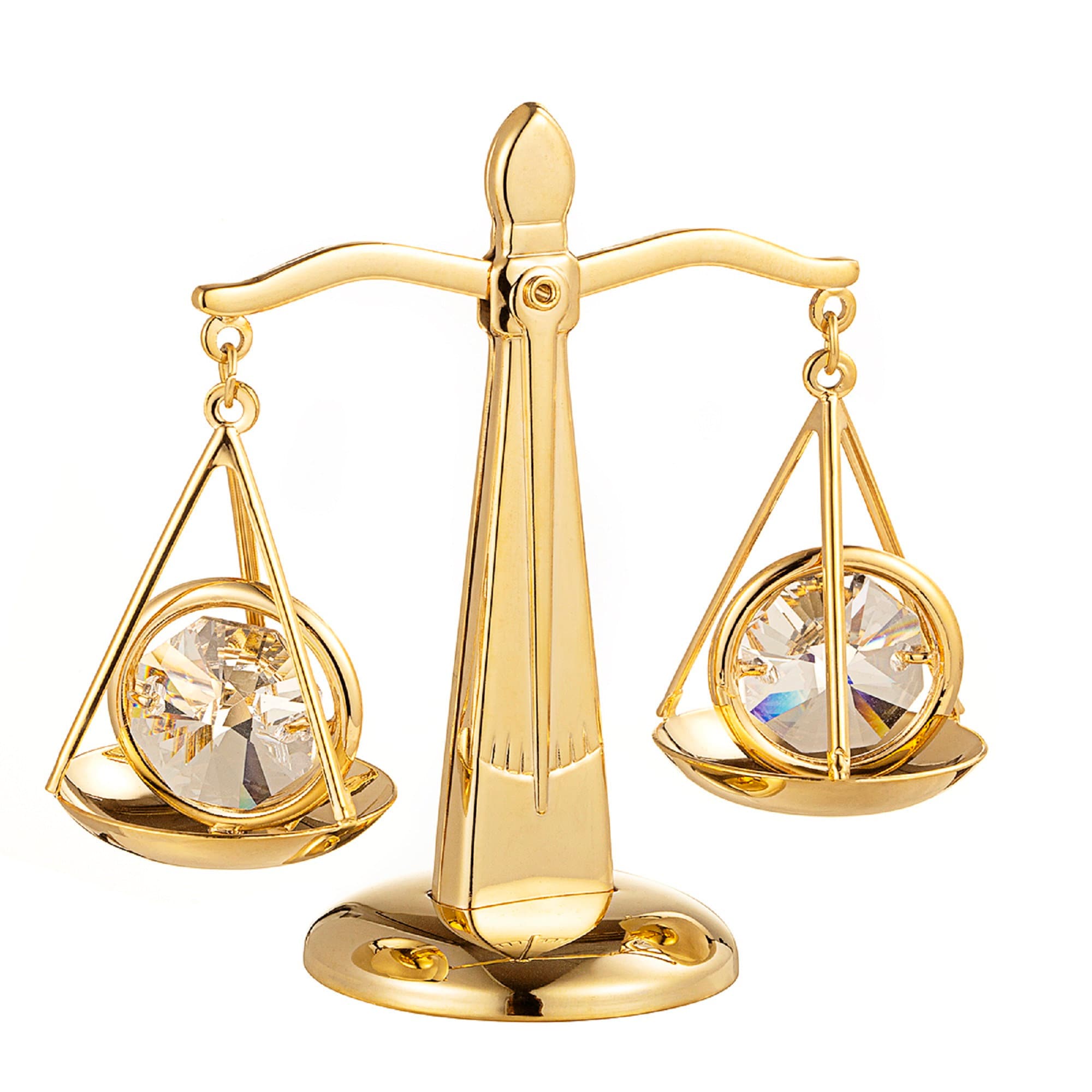 Handmade 24K Gold Plated Justice Scale Libra Decorated Swarovski