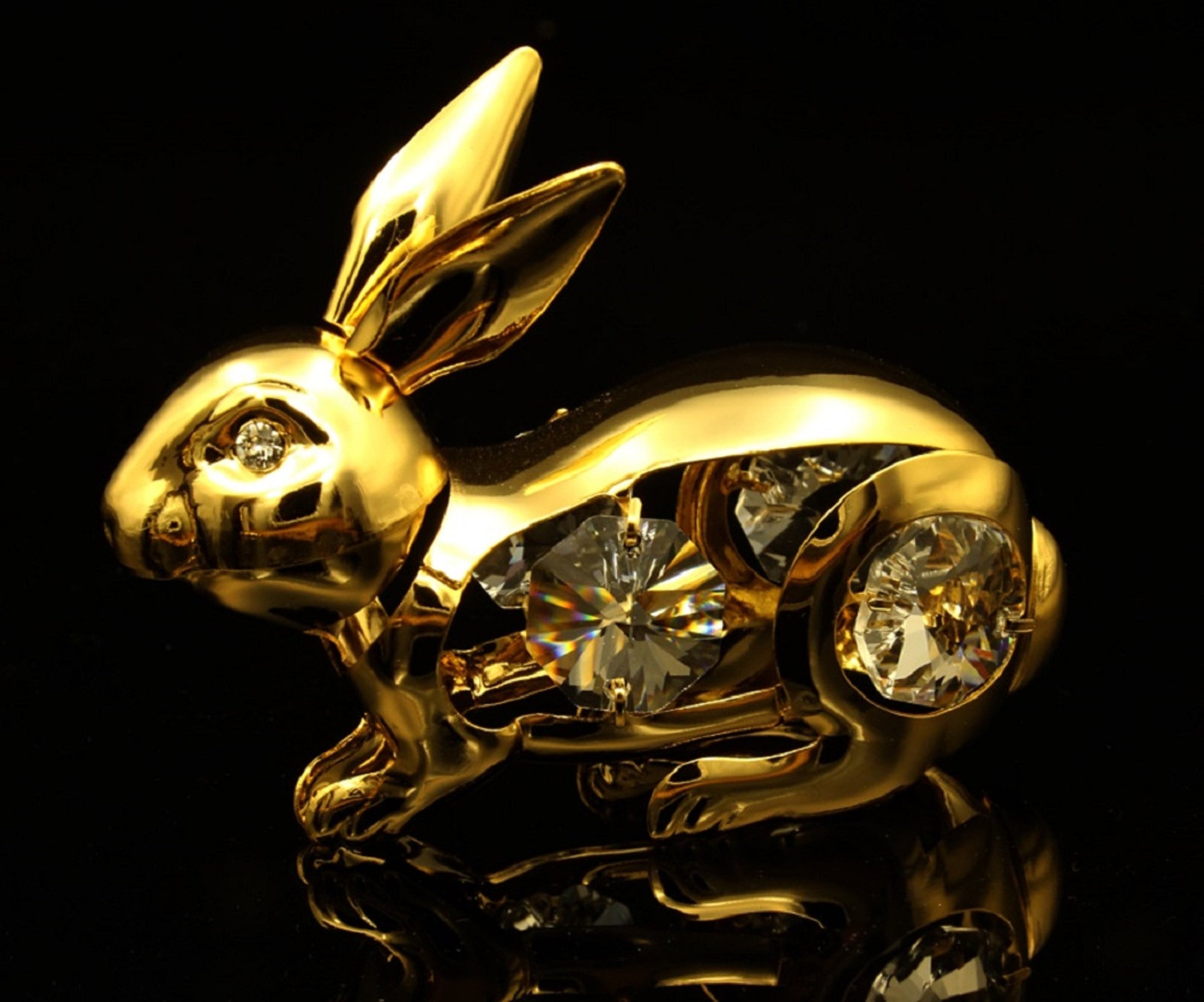 Handmade 24K Gold Plated Bunny Rabbit Hand Decorated W/ - Etsy