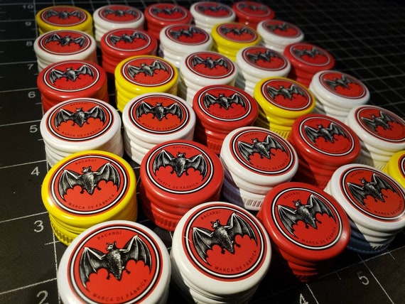 50 White Bacardi Rum Bottle Caps, Craft Supply - Etsy