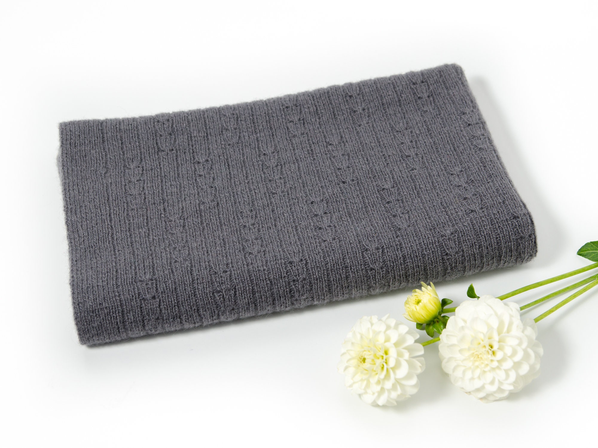 Knitted gray baby blanket 100 wool Newborn gift for baby Etsy