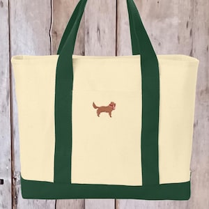 Personnalisez le sac en toile rouge du Golden Retriever, le sac personnalisé du propriétaire du Golden Retriever, le sac de la maman et du papa du Golden Retriever, un cadeau pour un amoureux du Golden Retriever rouge